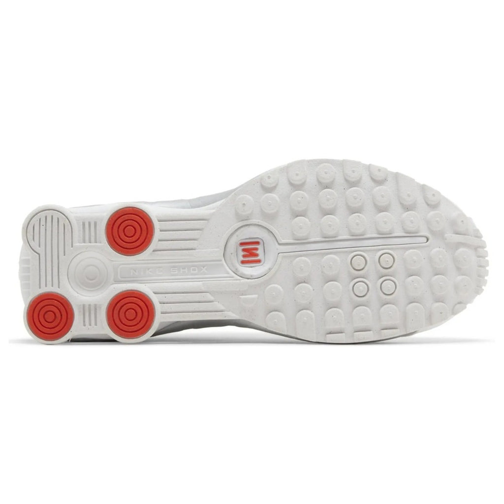 Nike Women Shox R4 White Bright Crimson Metallic Silver AR3565-101 Size 7