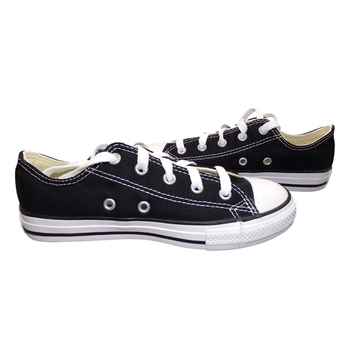 Converse Chuck Taylor All Star Low Top Sneakers Black White Canvas Size 1.5