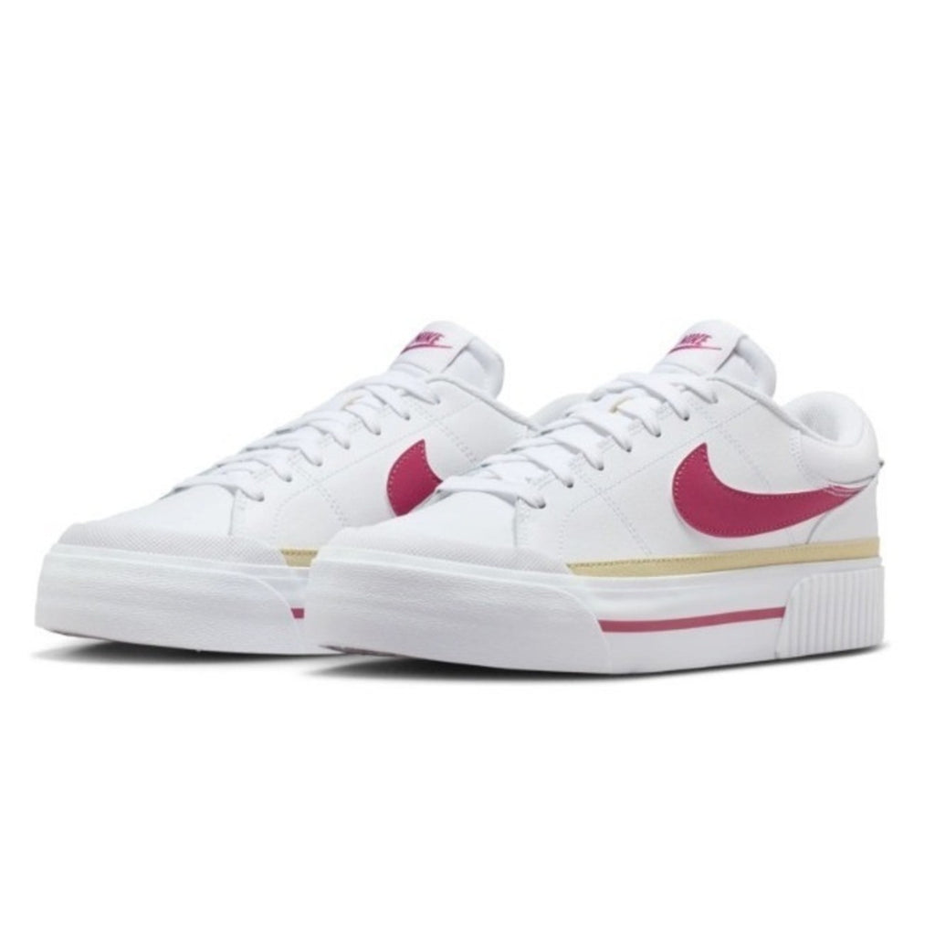 Nike Court Legacy Lift White Sweet Beet Womens Platform Shoes DM7590-112 Size 6