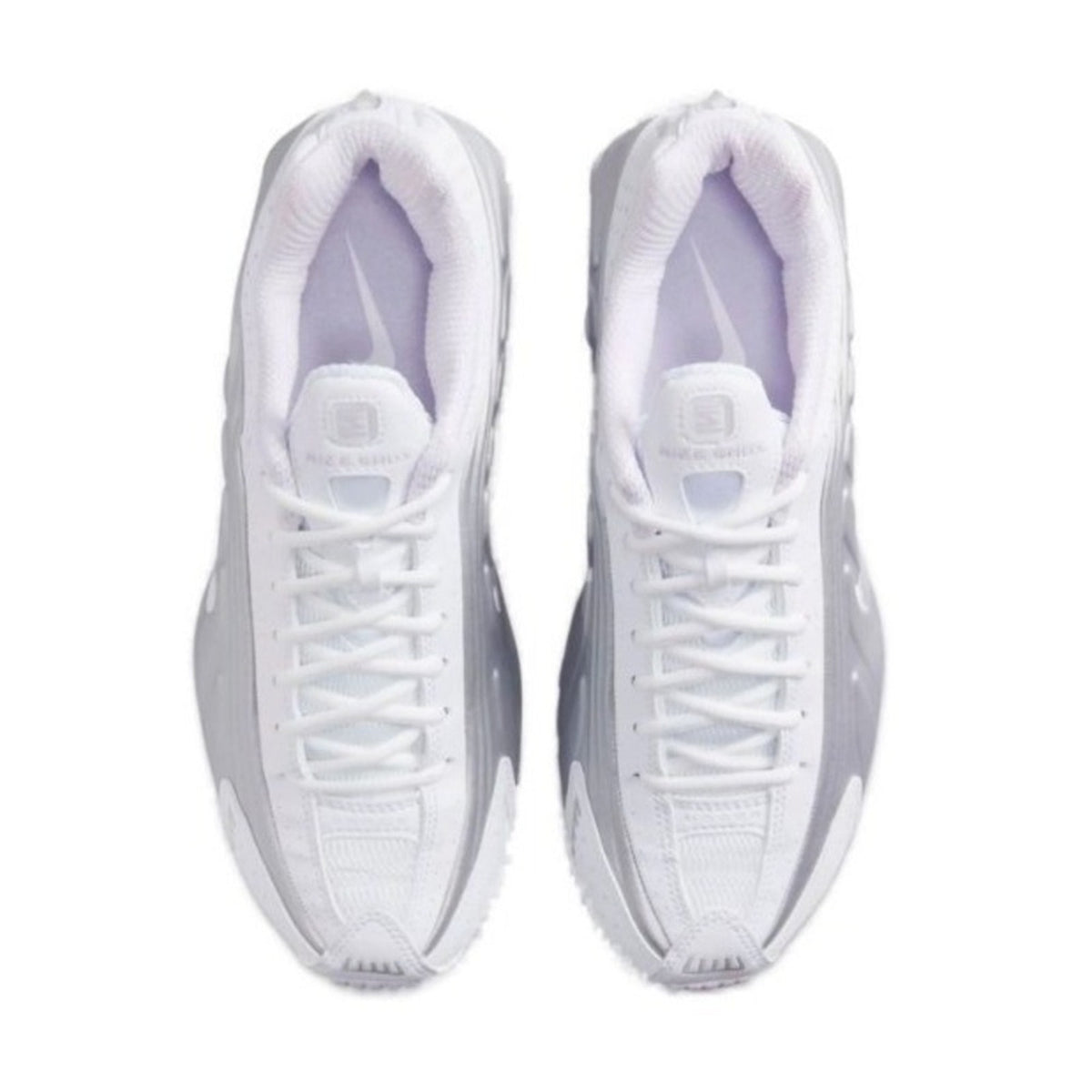 Nike Womens Shox R4 White Metallic Platinum HF5076-100 Size 8 Running Shoes