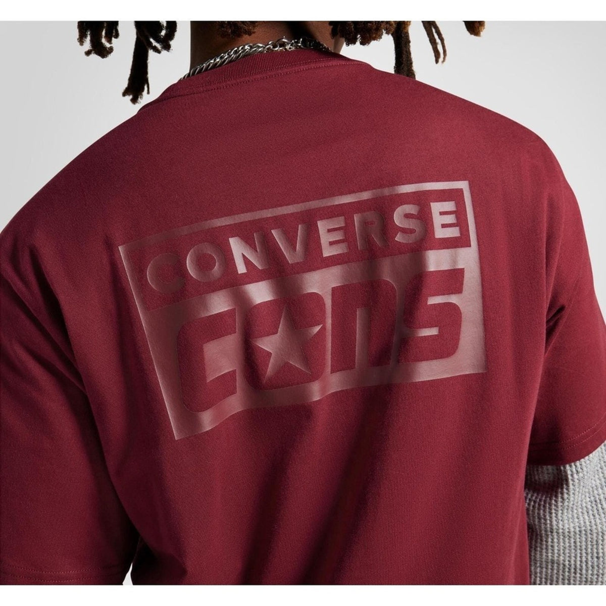 Converse T-Shirt Burgundy Skateboarding Classic Everyday Casual Medium