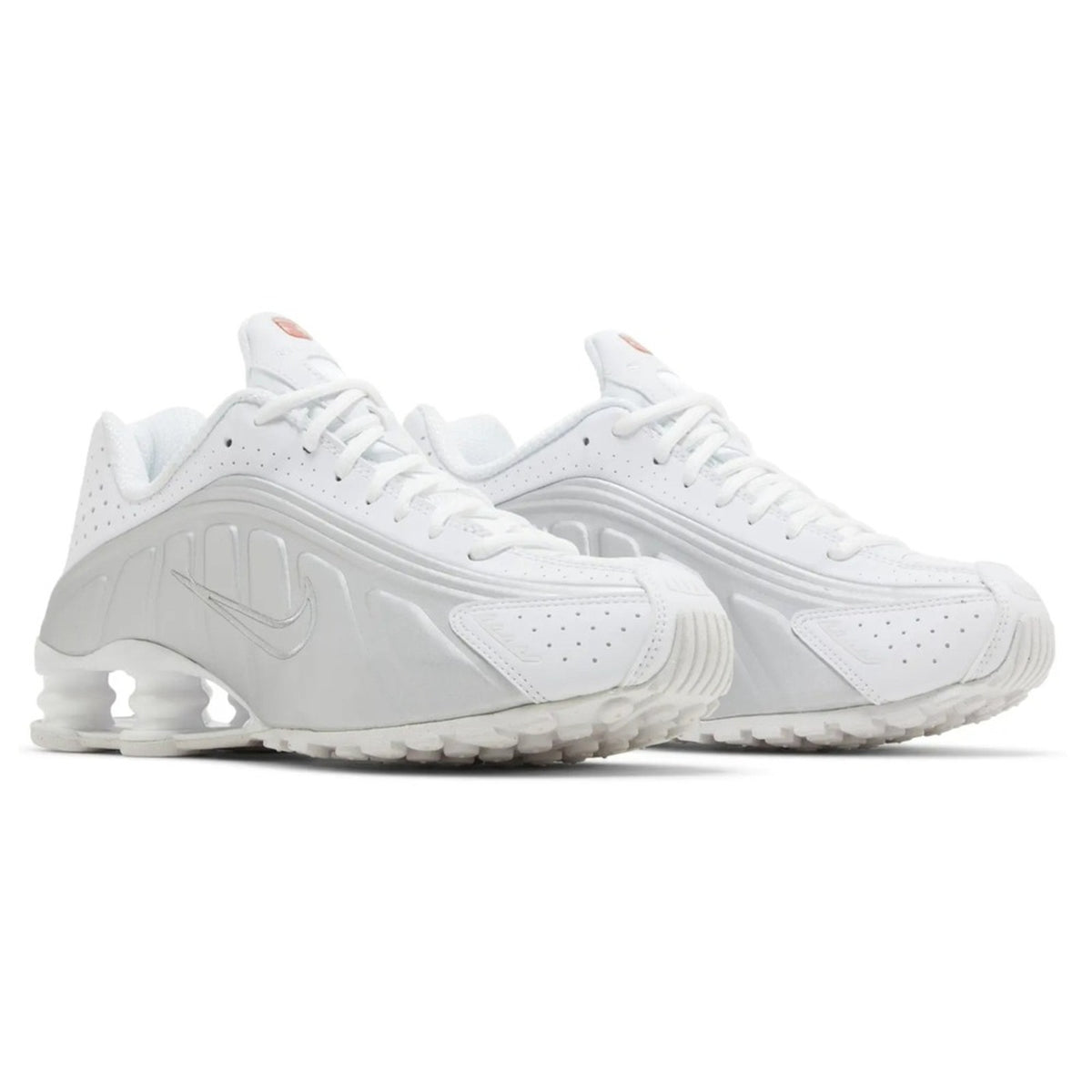 Nike Women Shox R4 White Bright Crimson Metallic Silver AR3565-101 Size 7