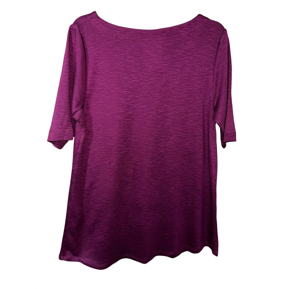 J.Jill Red Sangria Slub Knit Boat Neck 3/4 Elbow Sleeve Top XS