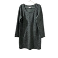 J.Jill Fit Green Black Dot Print Long Sleeve Tunic Dress with Pockets Small