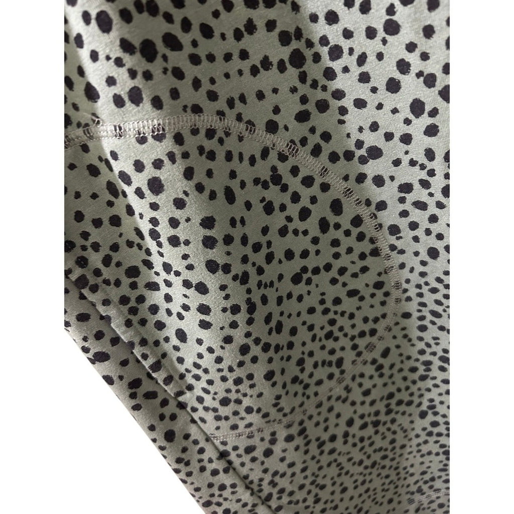 J.Jill Fit Green Black Dot Print Long Sleeve Tunic Dress with Pockets Small