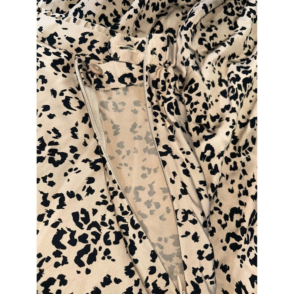 J.Jill Tafee Abstract Animal Print A-Line Midi Skirt Womens 2X Tan Black