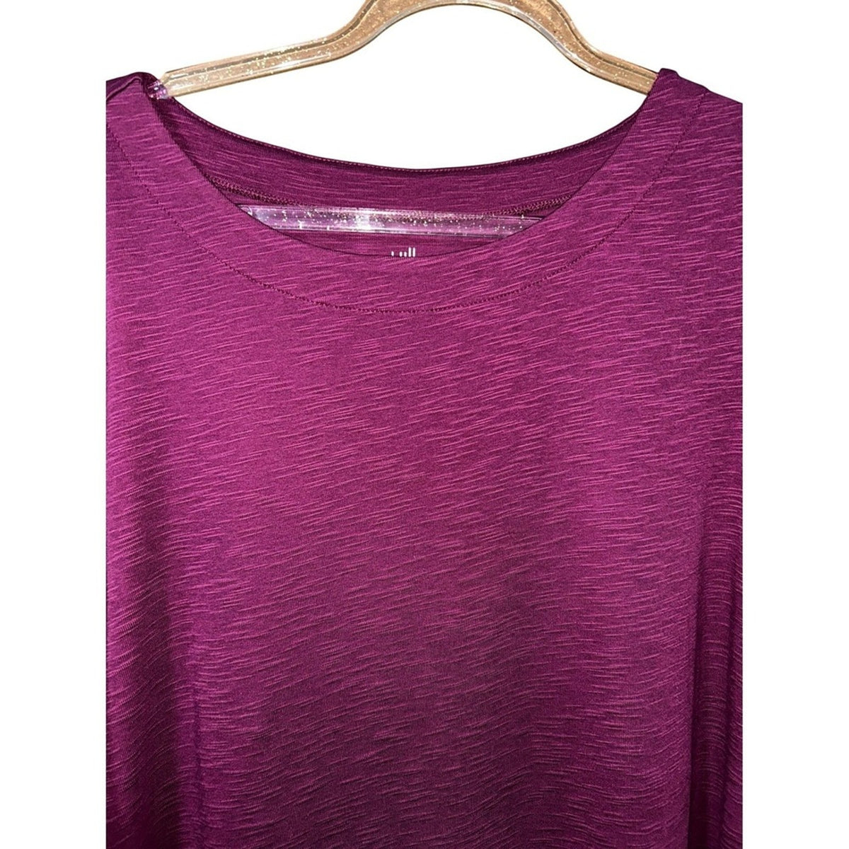 J.Jill Sangria Red Slub Knit Boat Neck Elbow Sleeve Top Small