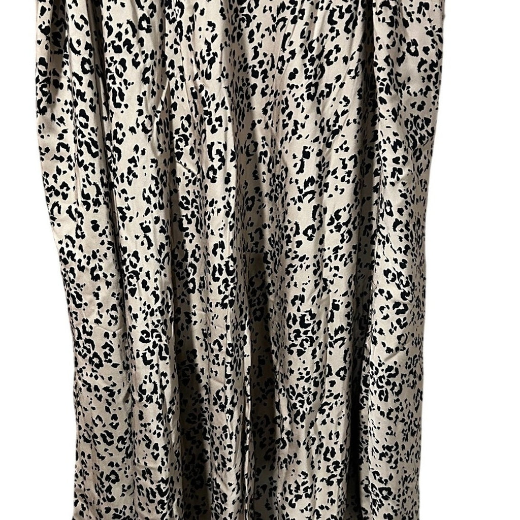 J.Jill Tafee Abstract Animal Print A-Line Midi Skirt Womens 2X Tan Black