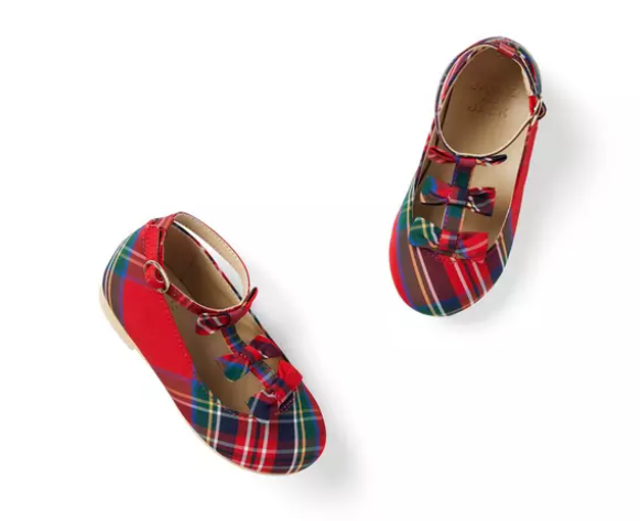 Janie and Jack Tartan Bow Ballet Flat