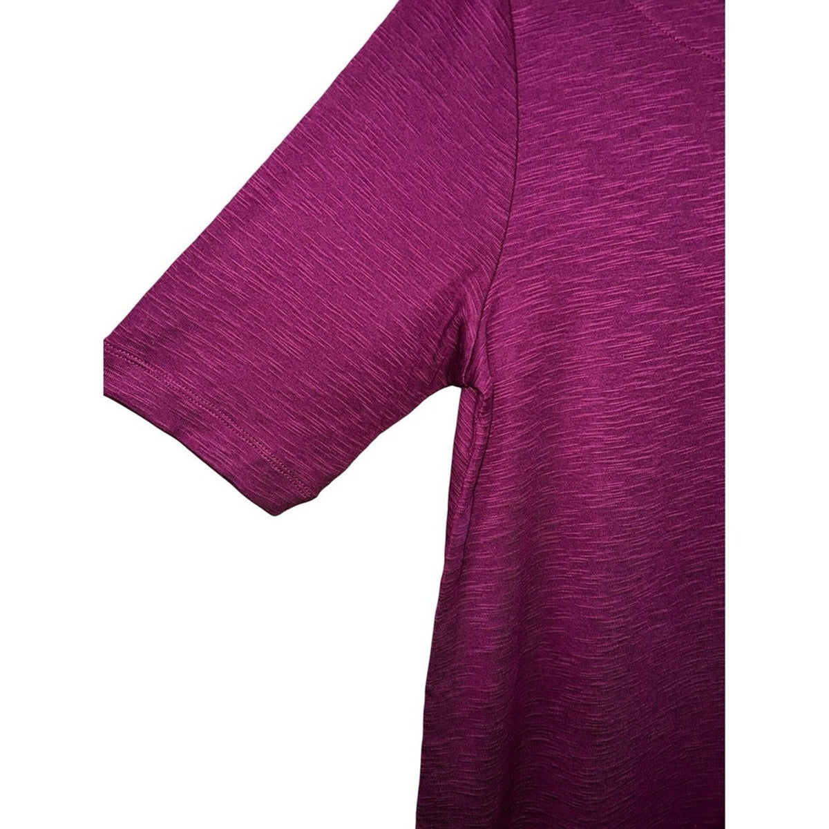 J.Jill Sangria Red Slub Knit Boat Neck Elbow Sleeve Top Small