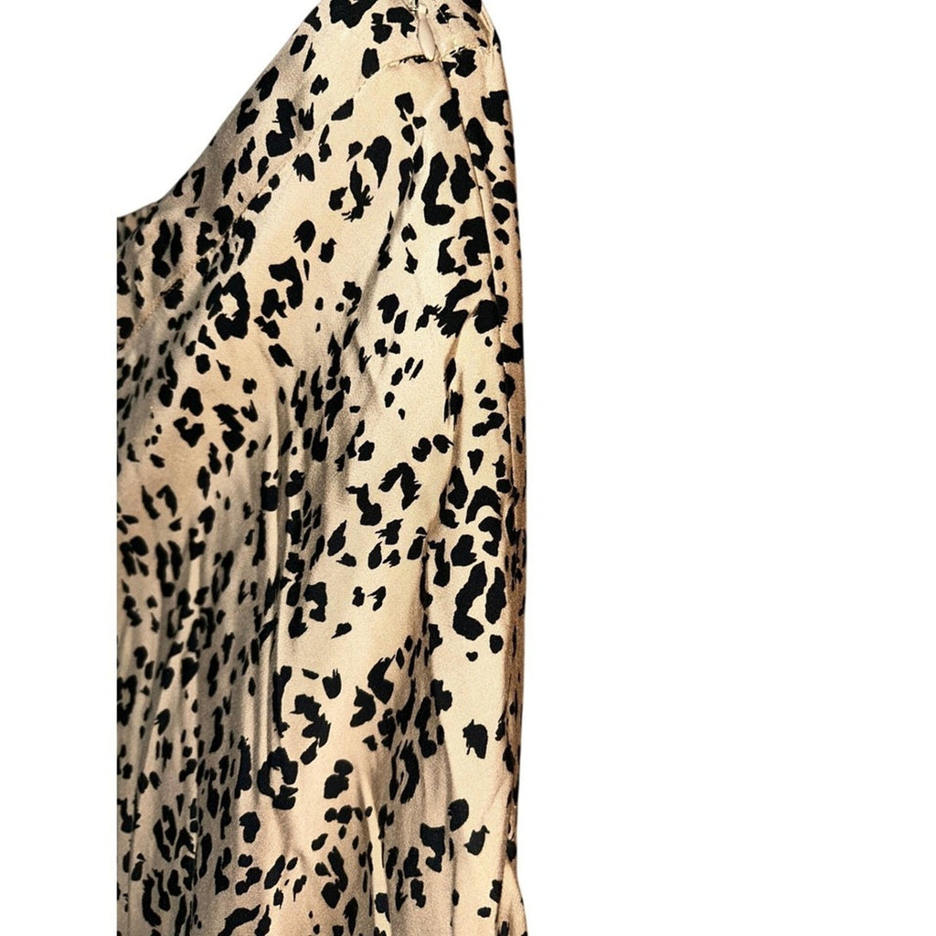 J.Jill Tafee Abstract Animal Print A-Line Midi Skirt Womens 2X Tan Black