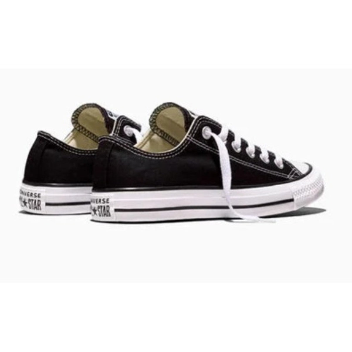 Converse Chuck Taylor All Star Low Top Sneakers Black White Canvas Size 1.5