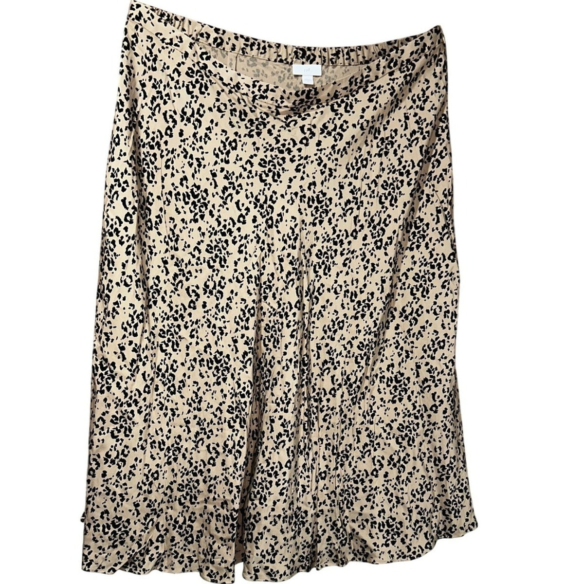 J.Jill Tafee Abstract Animal Print A-Line Midi Skirt Womens 2X Tan Black