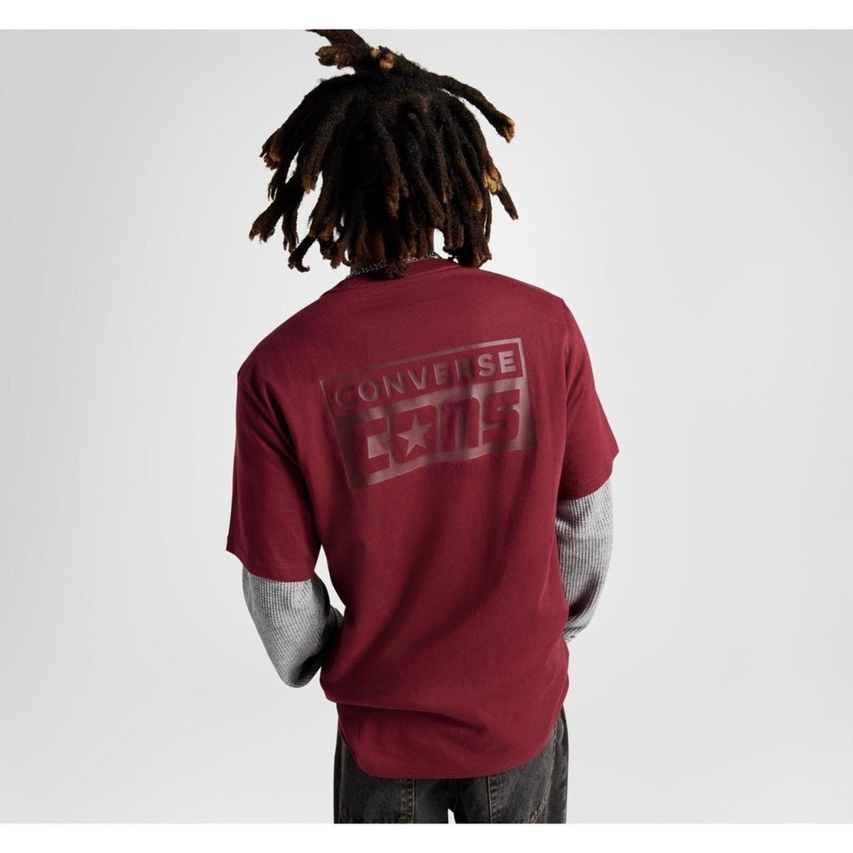 Converse T-Shirt Burgundy Skateboarding Classic Everyday Casual Medium