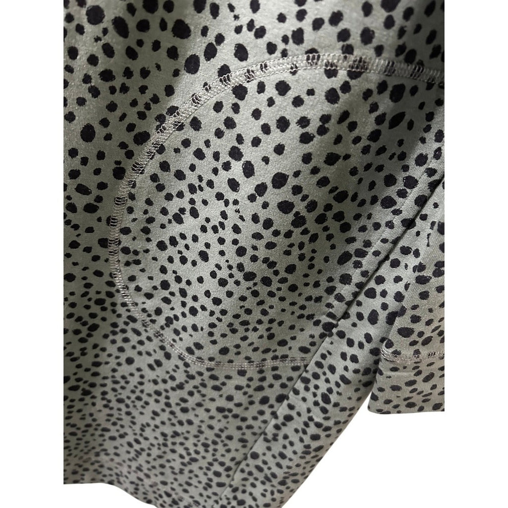 J.Jill Fit Green Black Dot Print Long Sleeve Tunic Dress with Pockets Small