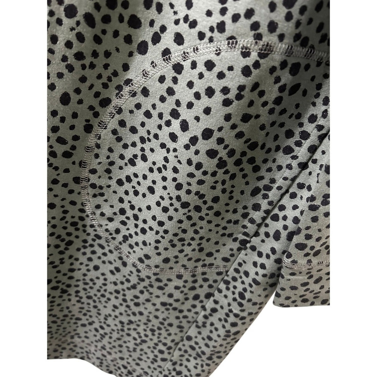 J.Jill Fit Green Black Dot Print Long Sleeve Tunic Dress with Pockets Small