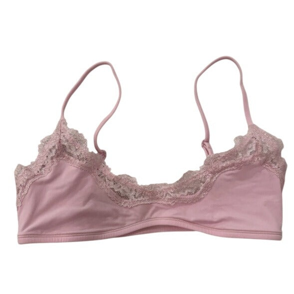 SKIMS Fits Everybody Lace Scoop Bralette Bubblegum Pink XXS FE-LAC-SCO-0683