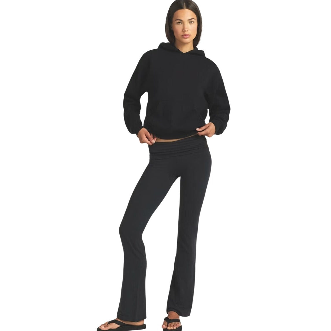Skims Cotton Fleece Classic Pullover Hoodie Onyx Black PL-PLO-8365W Medium