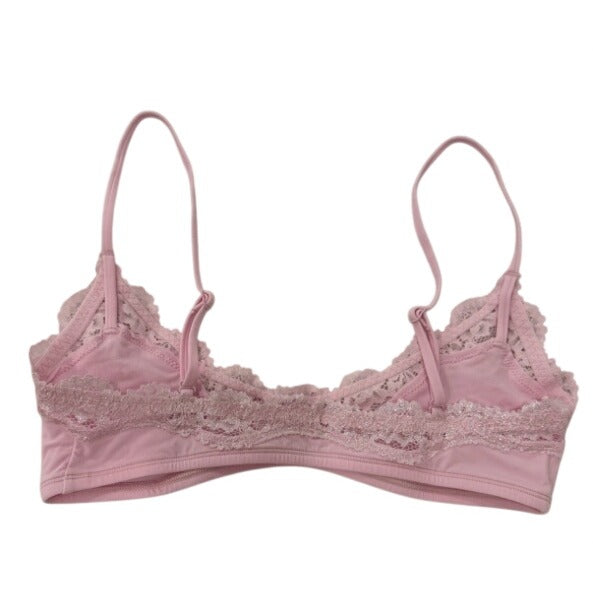 SKIMS Fits Everybody Lace Scoop Bralette Bubblegum Pink XXS FE-LAC-SCO-0683
