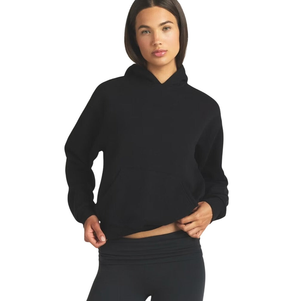 Skims Cotton Fleece Classic Pullover Hoodie Onyx Black PL-PLO-8365W Medium