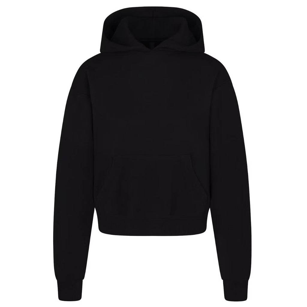 Skims Cotton Fleece Classic Pullover Hoodie Onyx Black PL-PLO-8365W Medium