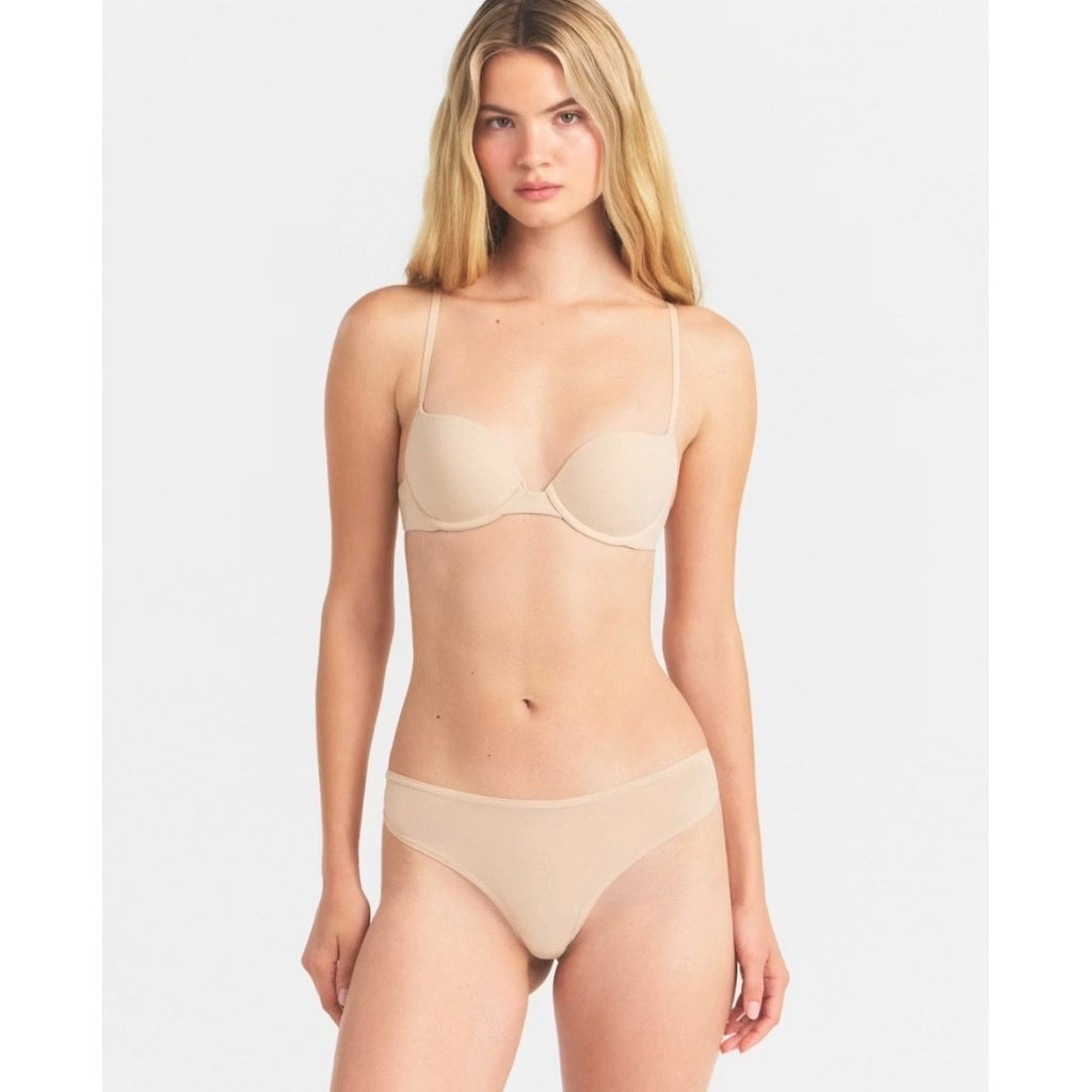 Skims Fits Everybody Push Up Demi Bra Sand Underwire BR-UWR-2295 32DDDD