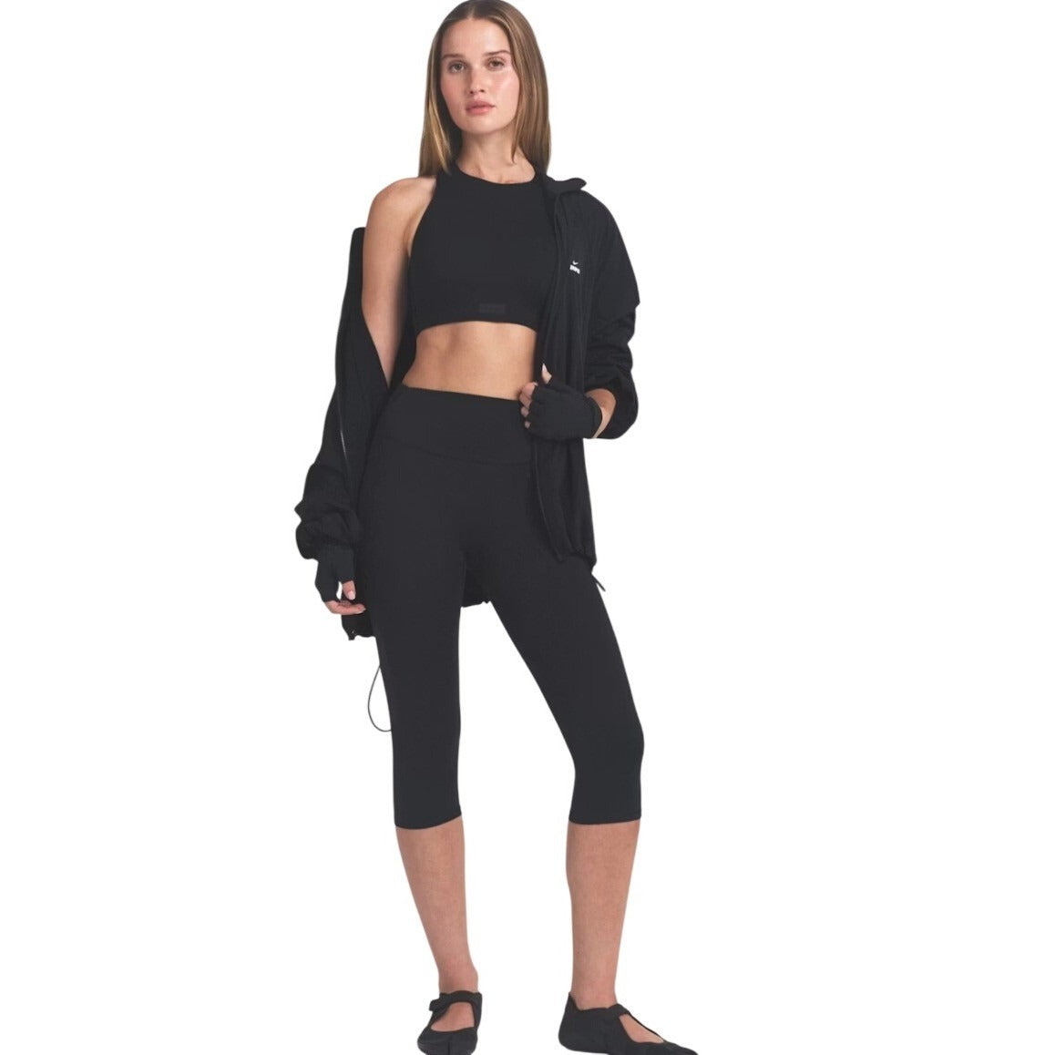 Nike x Skims Matte Crop Legging Obsidian blac3X LEG-LEG-9884W 17 Inch Inseam