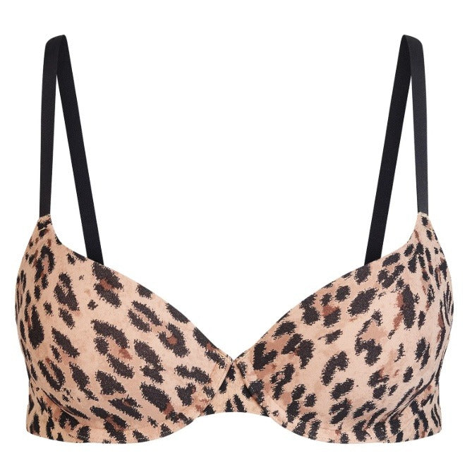 Skims Fits Everybody T-Shirt Bra Sienna Jaguar Print BA-DEM-9221 36DDD