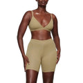 SKIMS Fits Everybody Bike Short Khaki Tan Small High Waisted Spandex Shorts