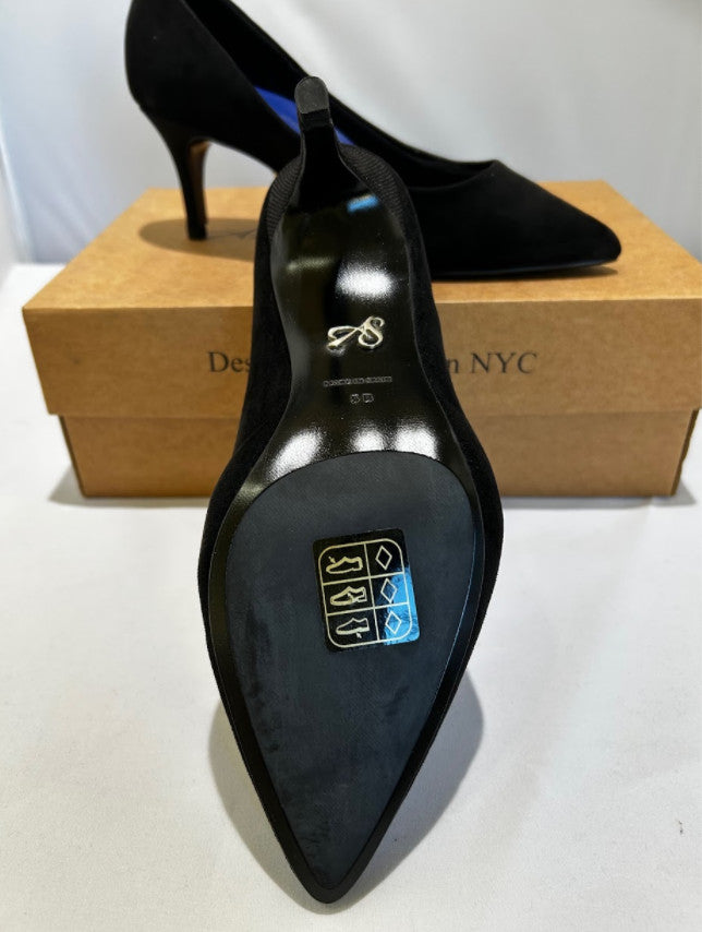 Antonia Saint NY Vicki Heels 60MM Black Ultra Suede, Size 10
