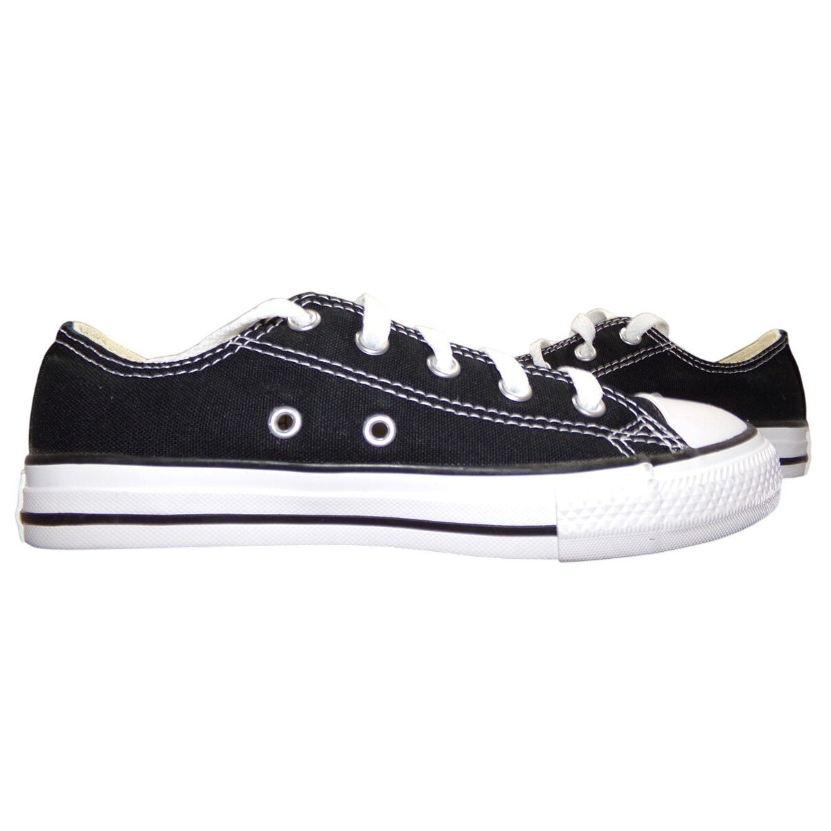 Converse Chuck Taylor All Star Low Top Sneakers Black White Canvas Size 1.5