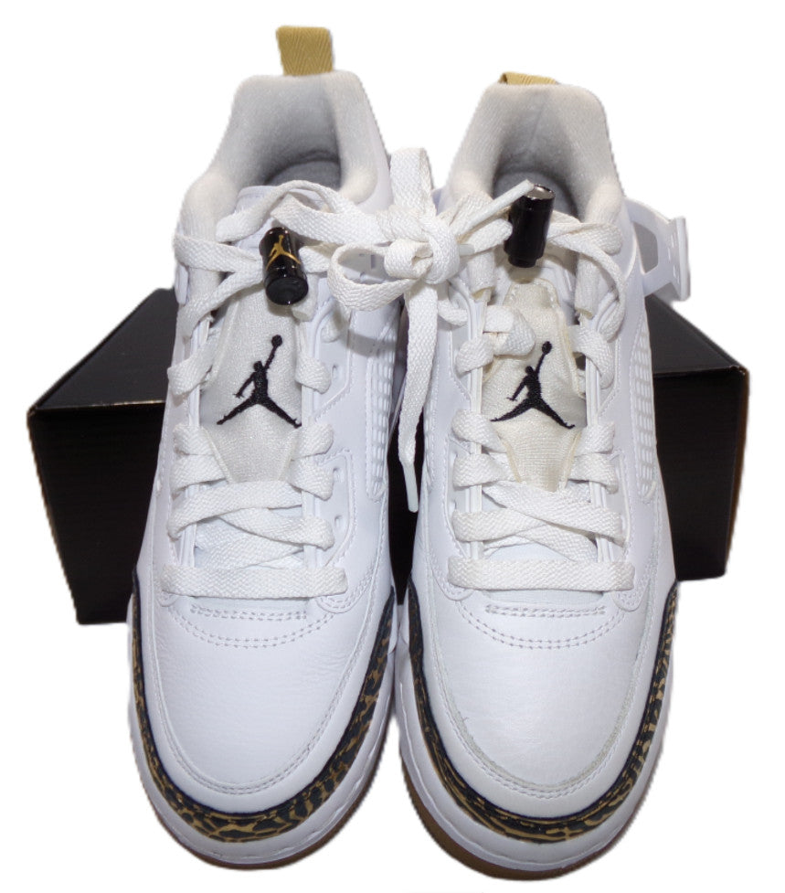 Nike Boy's Jordan Spizike Low (white, black, metallic gold) Size 5.5