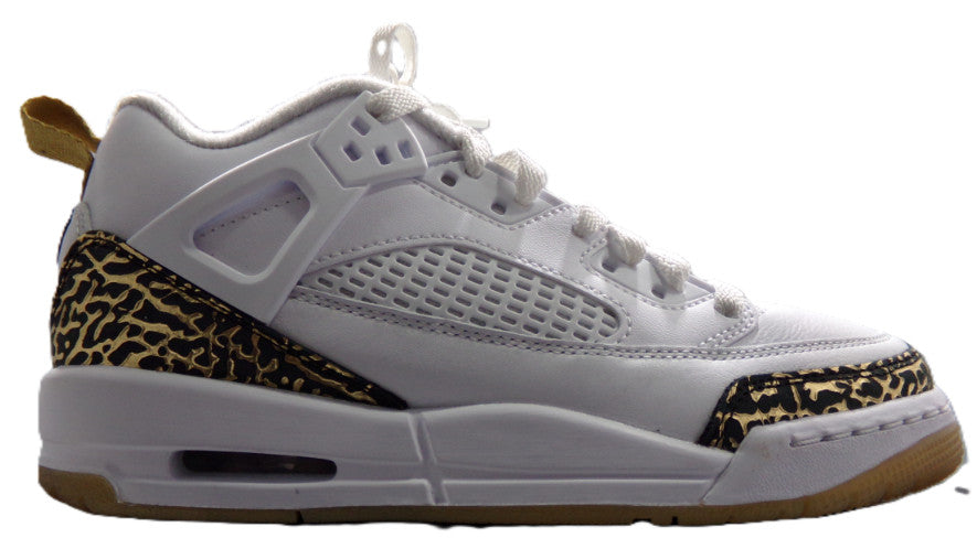 Nike Boy's Jordan Spizike Low (white, black, metallic gold) Size 5.5