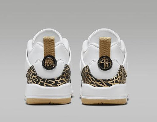 Nike Boy's Jordan Spizike Low (white, black, metallic gold) Size 5.5