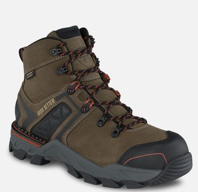 Irish Setter Crosby Men 6-inch Waterproof Leather Safety Toe Boot 83601 Size 8.5