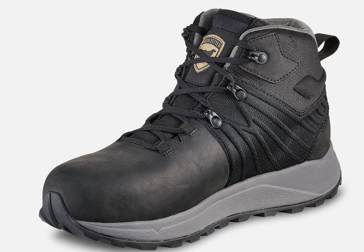 Irish Setter Cascade Mens 5-Inch Waterproof Leather Safety Toe Boot Black 8.5 M