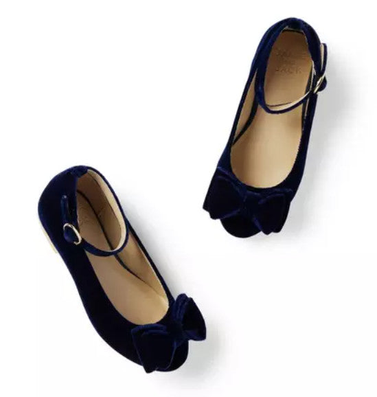 Janie and Jack Velvet Bow Ballet Flat  Size 10