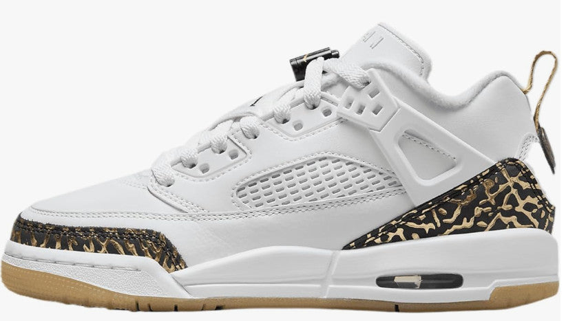 Nike Boy's Jordan Spizike Low (white, black, metallic gold) Size 5.5