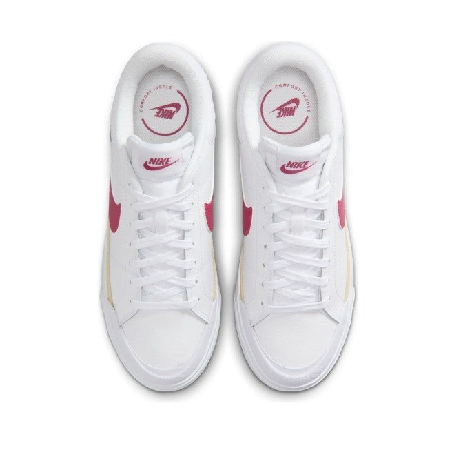 Nike Court Legacy Lift White Sweet Beet Womens Platform Shoes DM7590-112 Size 6