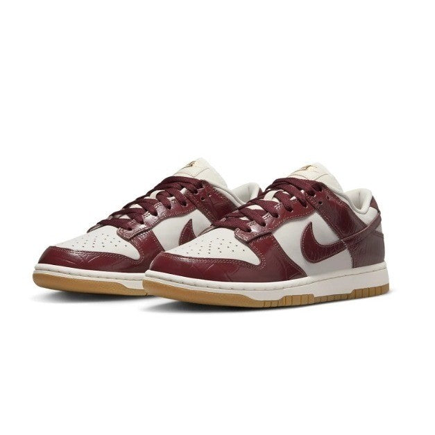 Nike Dunk Low LX Dark Team Red Croc Women FJ2260-004 Size 12 Burgundy Sail Gum