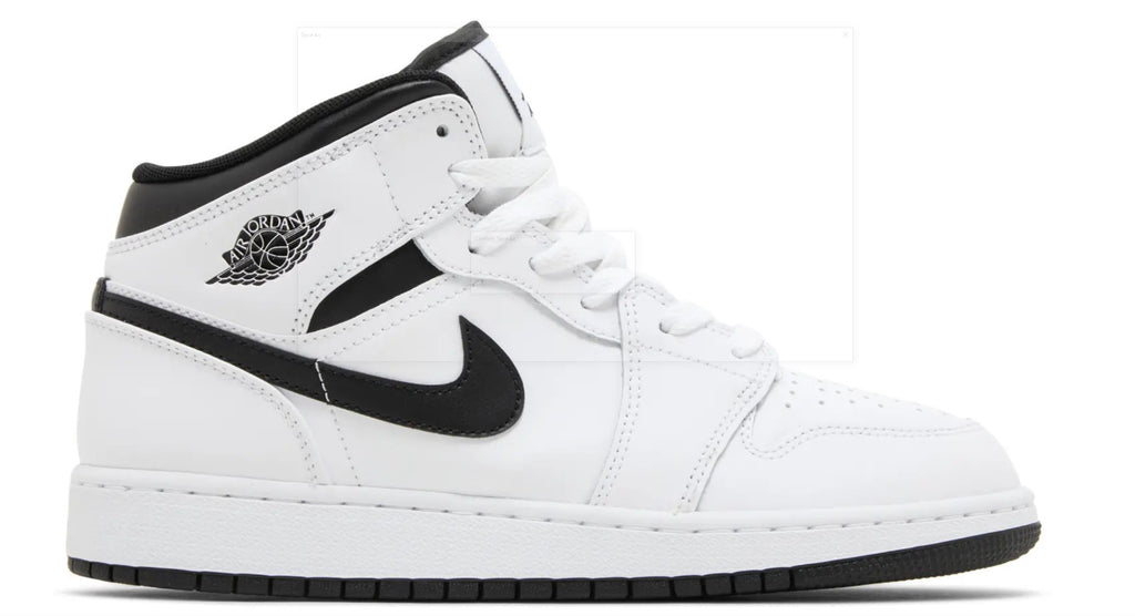 Nike Air Jordan 1 Mid GS 'White Black' DQ8423-132 Size US 6.5Y
