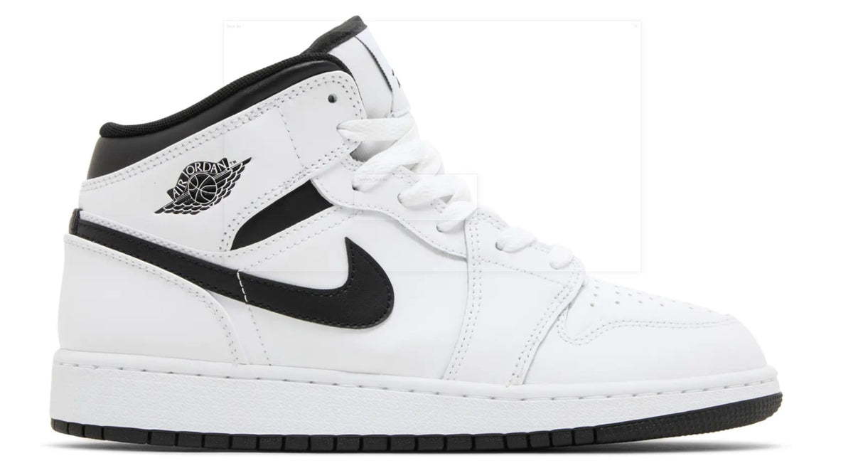 Nike Air Jordan 1 Mid GS 'White Black' DQ8423-132 Size US 6.5Y