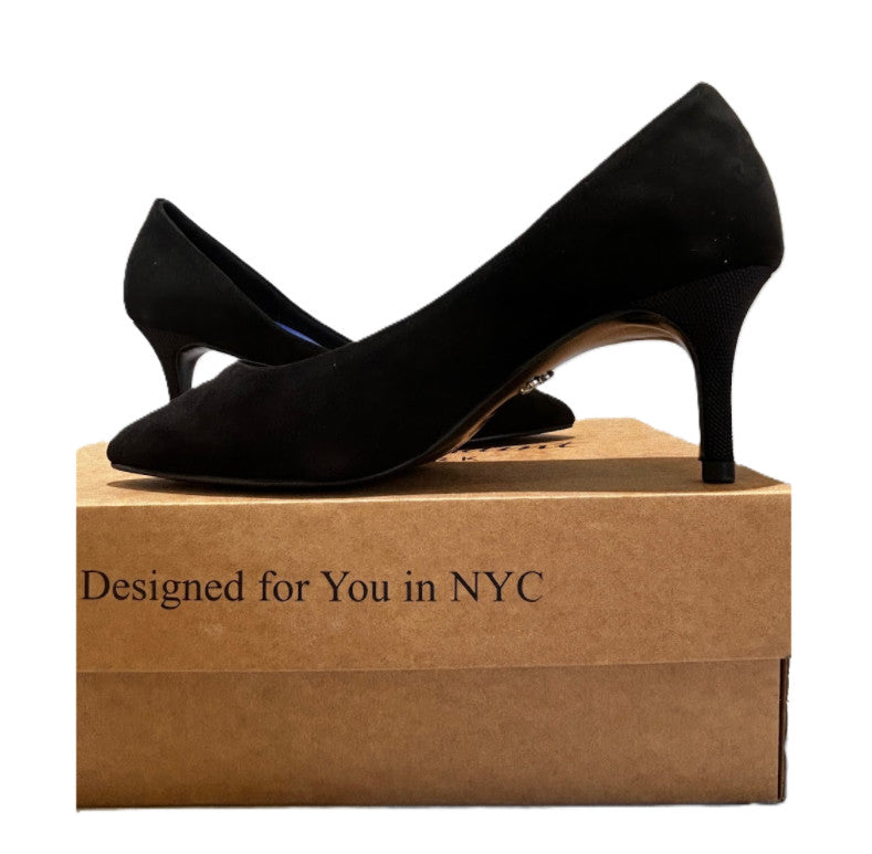 Antonia Saint NY Vicki Heels 60MM Black Ultra Suede, Size 10
