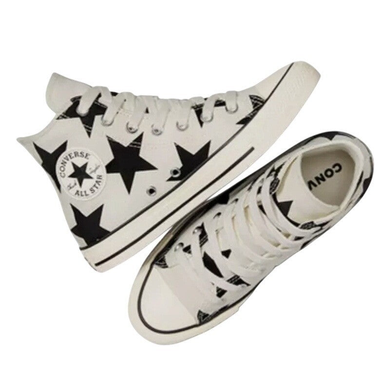 Converse All Star Hi Large Stars Celestial A09898F Womens Size 7 White Black