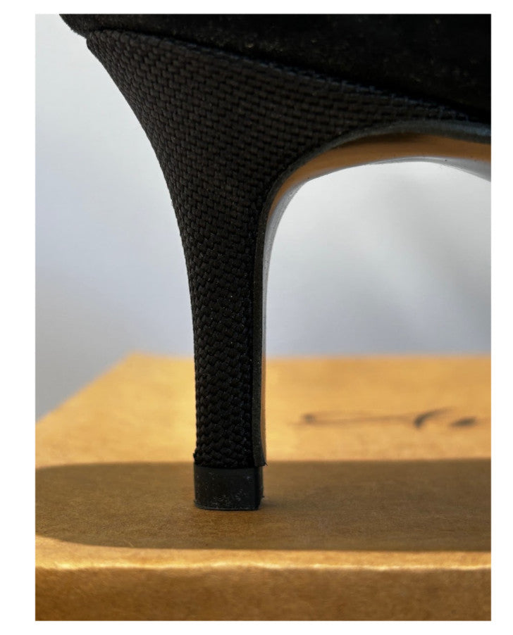 Antonia Saint NY Vicki Heels 60MM Black Ultra Suede, Size 10