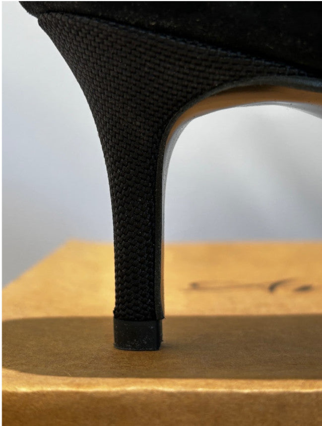 Antonia Saint NY Vicki Heels 60MM Black Ultra Suede Pumps Size 6