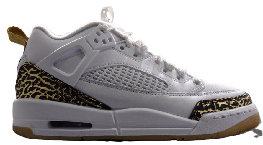 Nike Boy's Jordan Spizike Low (white, black, metallic gold) Size 5.5