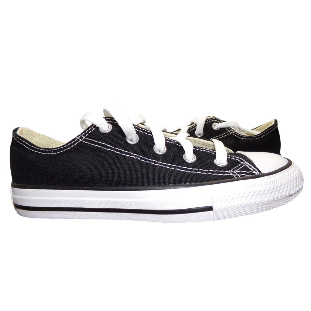 Converse Chuck Taylor All Star Low Top Sneakers Black White Canvas Size 1.5