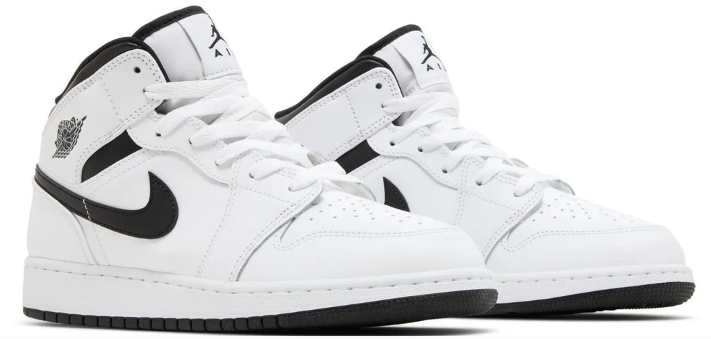 Nike Air Jordan 1 Mid GS 'White Black' DQ8423-132 Size US 6.5Y