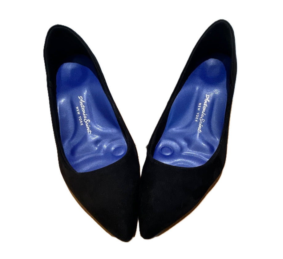 Antonia Saint NY Vicki Heels 60MM Black Ultra Suede Pumps Size 6